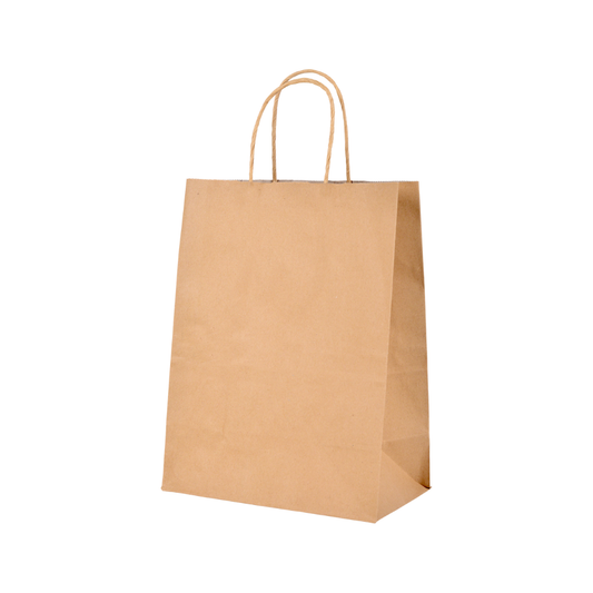 Kraft Paper Bags - 13" x 7" x 13" [Qty-250/Box] | Twisted Handle Paper Bags [120 gsm]